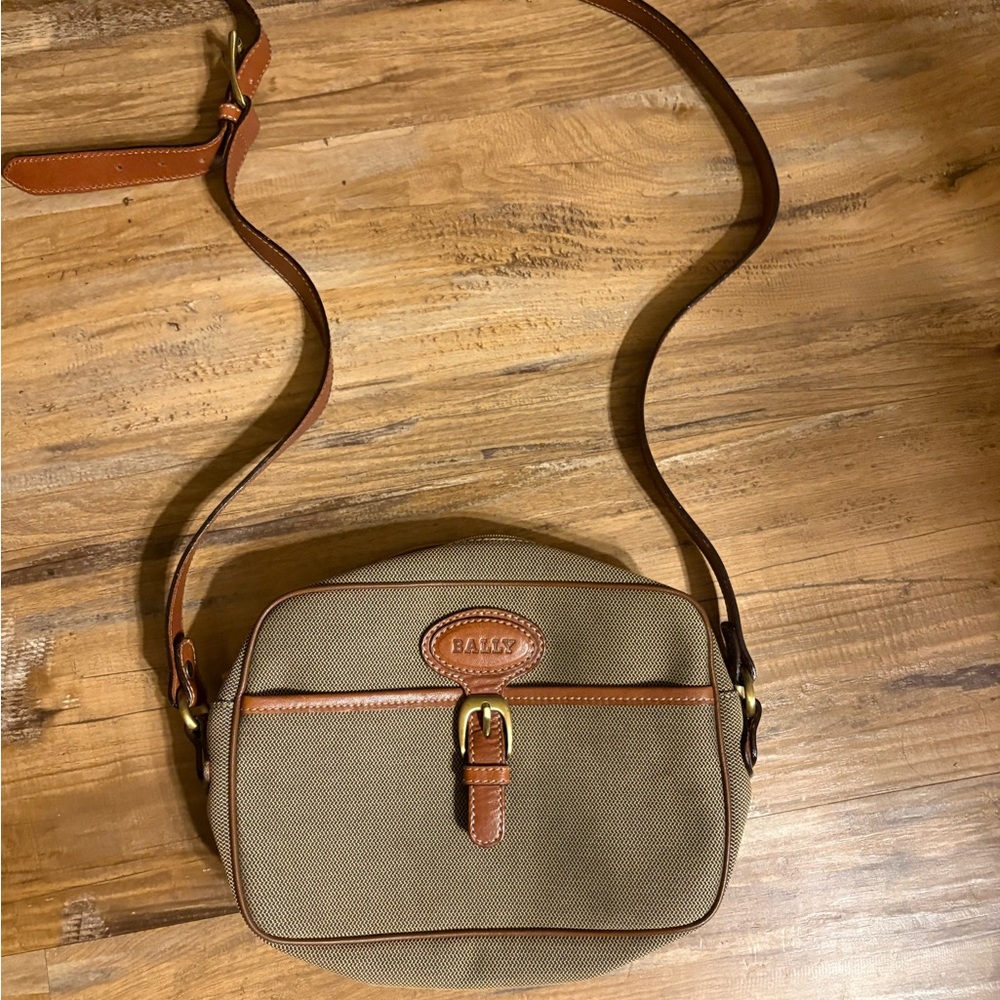 Bally Tan and Brown Messenger Bag
